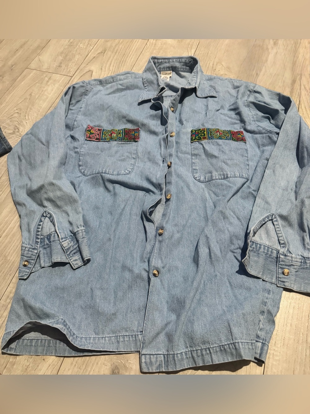 Great Land Light Blue Denim Button-Up Shirt